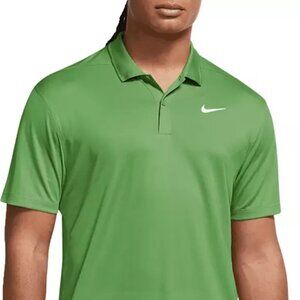 NWT Nike Mens Large Dri-FIT Ribbed Collar Standart Fit Solid Green Golf Polo